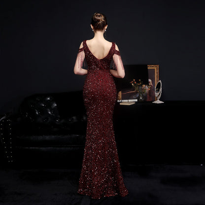 Illusion Beaded Formal Dress