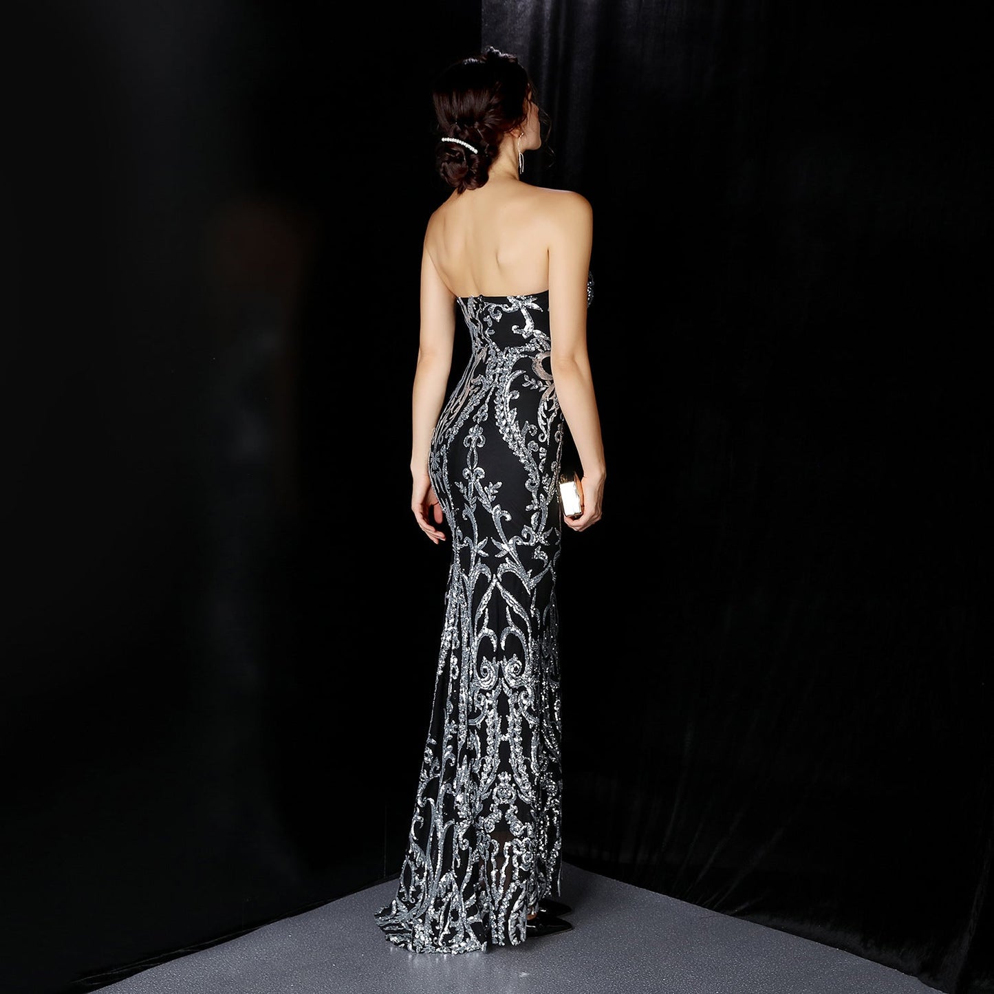 Sequined Formal Dresses with Short Front and Long Back