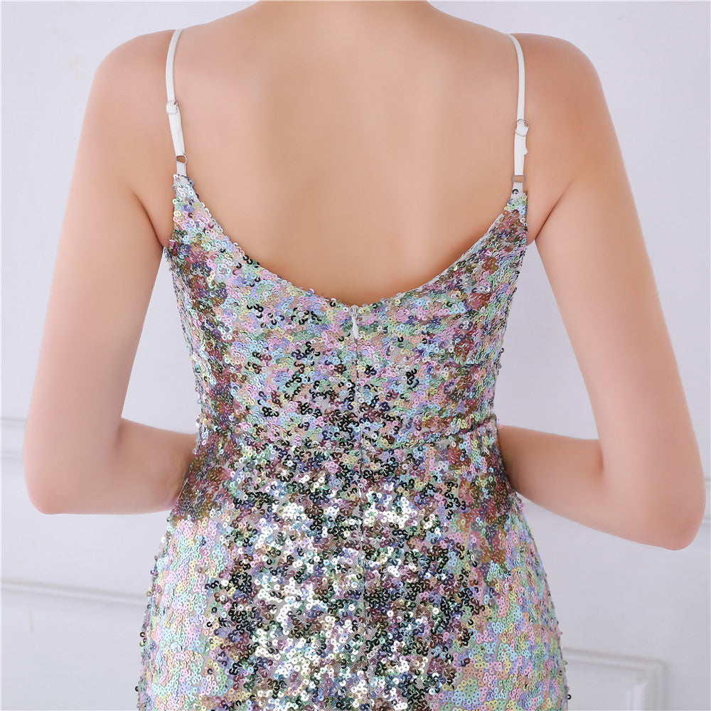 Beaded Position Flower Formal Dress