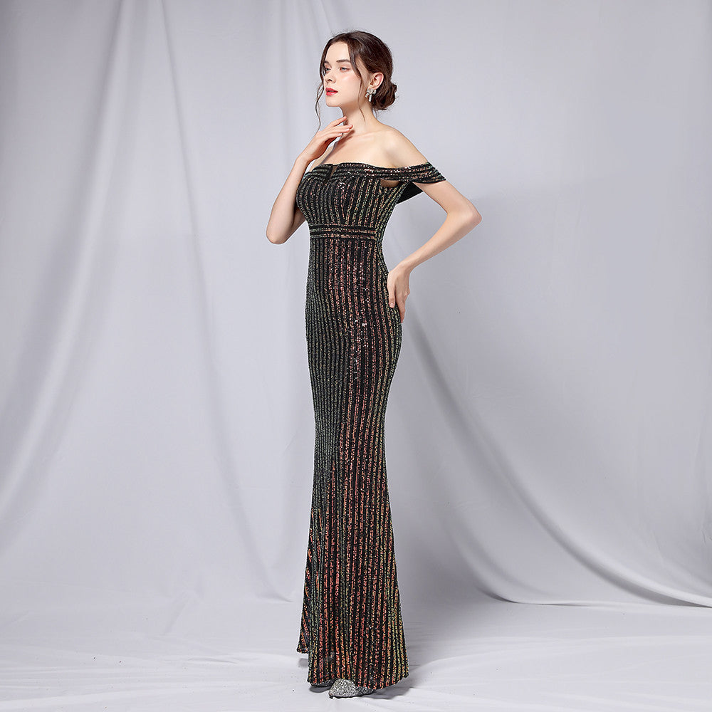 Off The Shoulder Fishtail Formal Dress