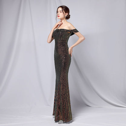 Off The Shoulder Fishtail Formal Dress