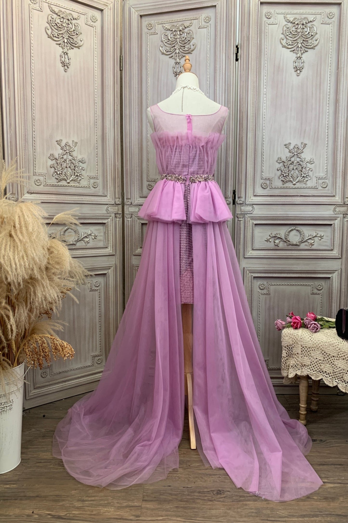 Embellished Purple Maxi Dress