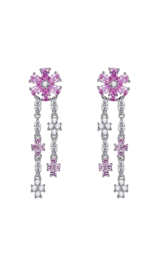 DROP SHAPED FLOWER EARRINGS