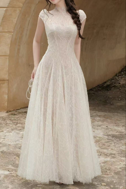 lace sequin A line midi dress