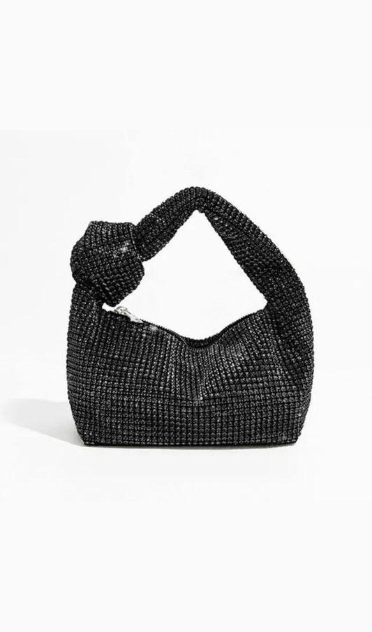 EMBELLISHED HAND BAG IN BLACK
