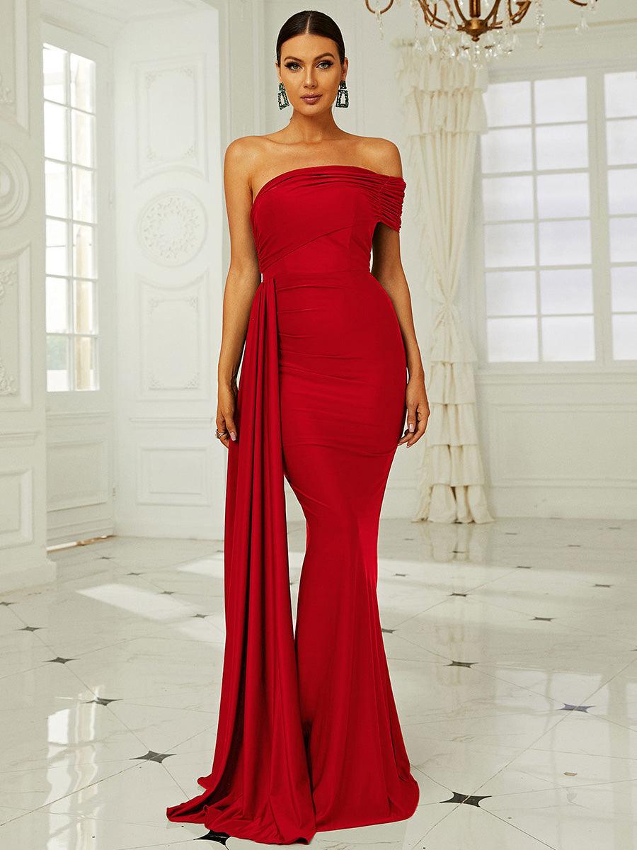 Draping Emerald Green Dress