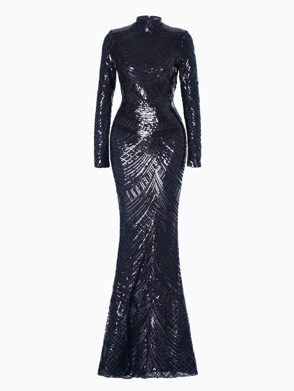 Mock Neck Formal Mermaid Prom Dress