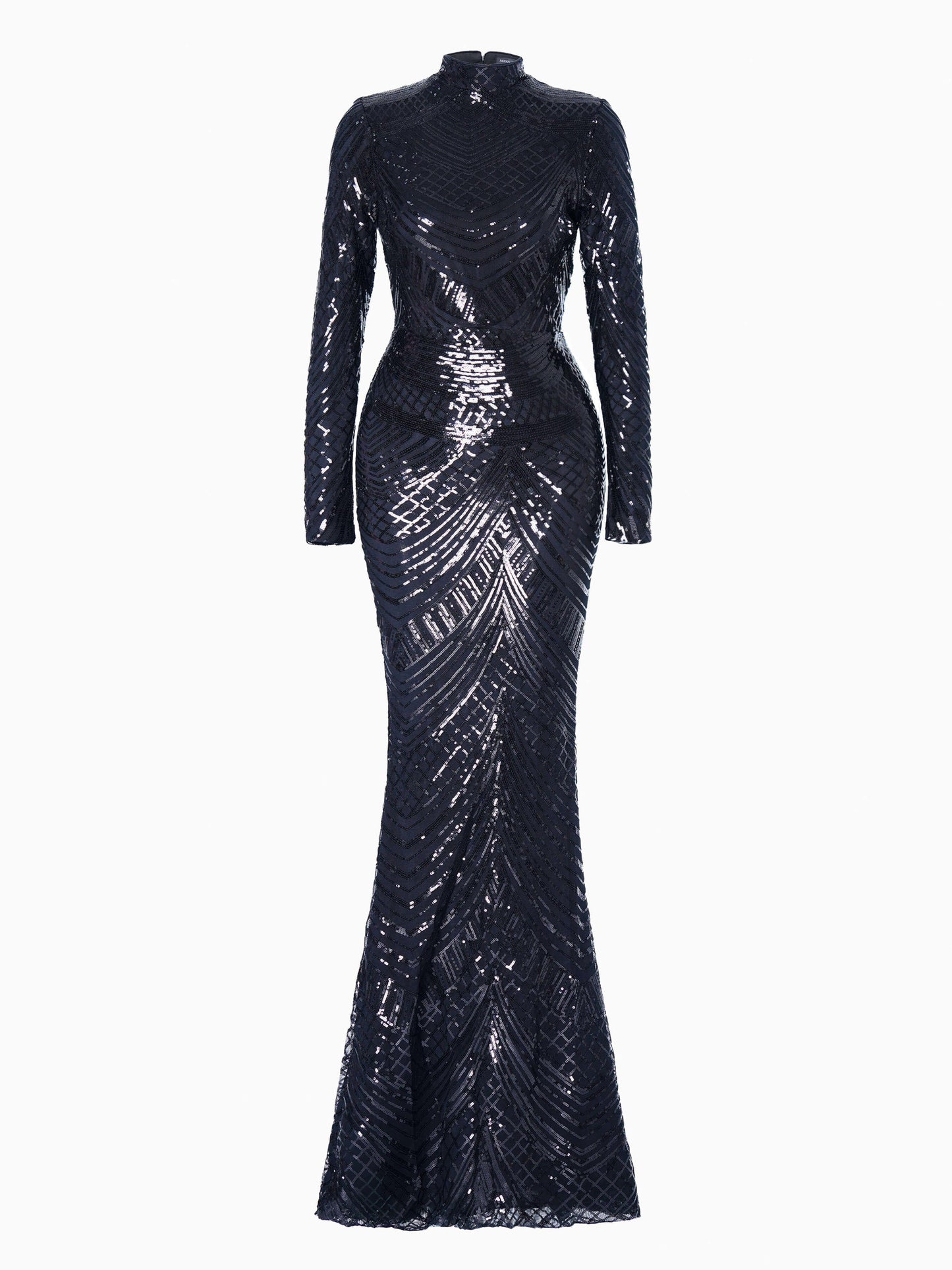 Mock Neck Formal Mermaid Prom Dress