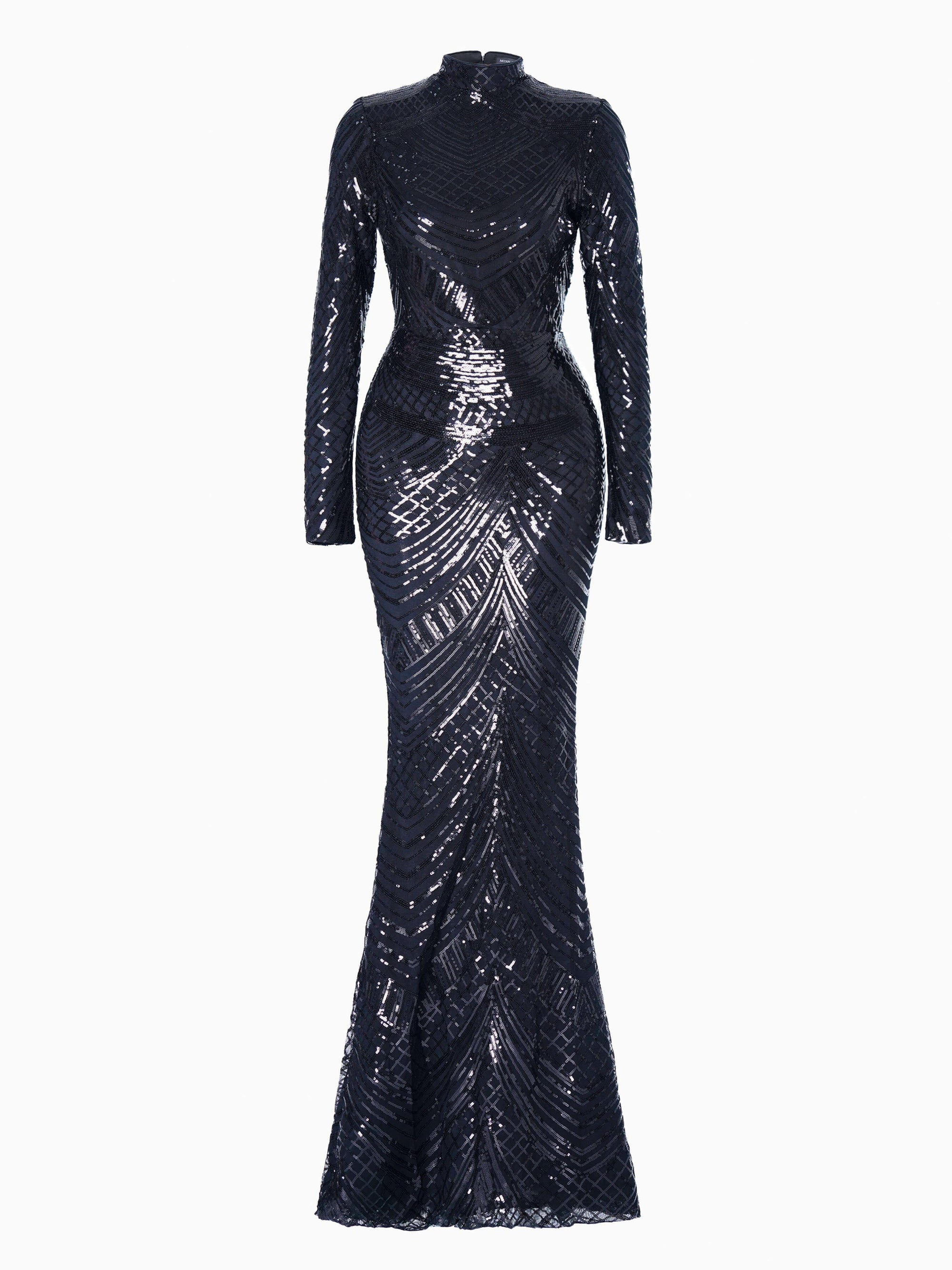 Mock Neck Formal Mermaid Prom Dress