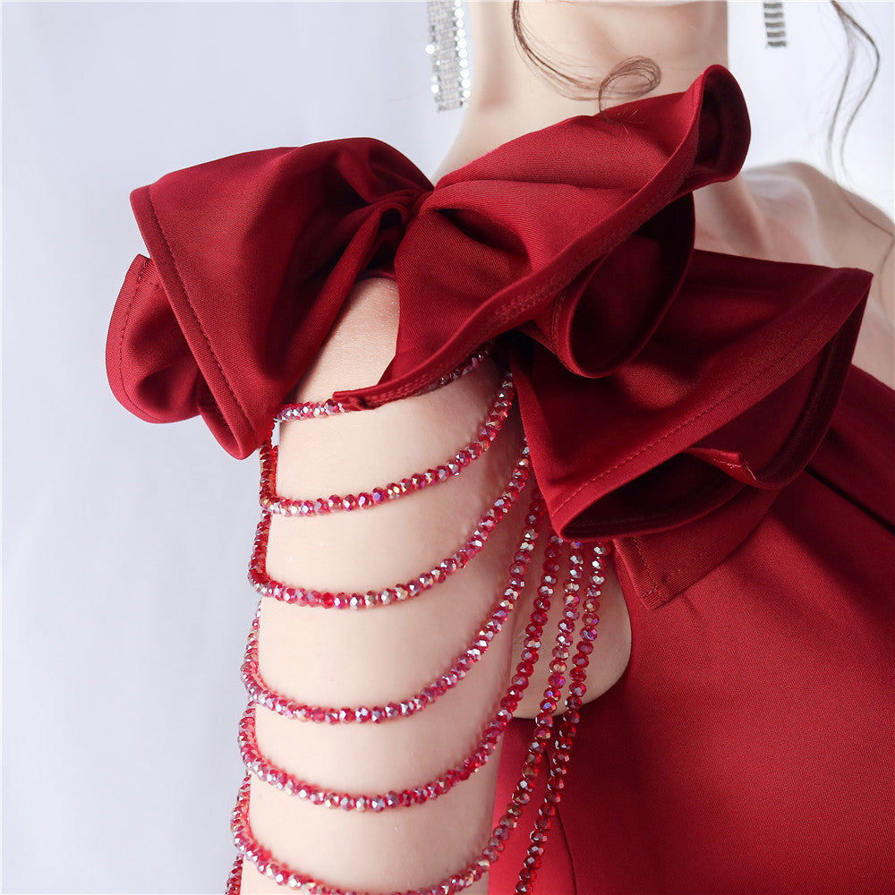 Crafted Flower With Beading Formal Dress