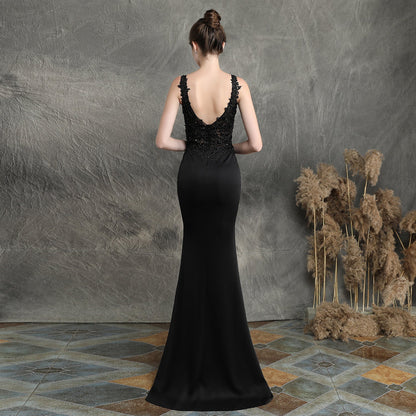 Handmade Applique Beaded Formal Dress