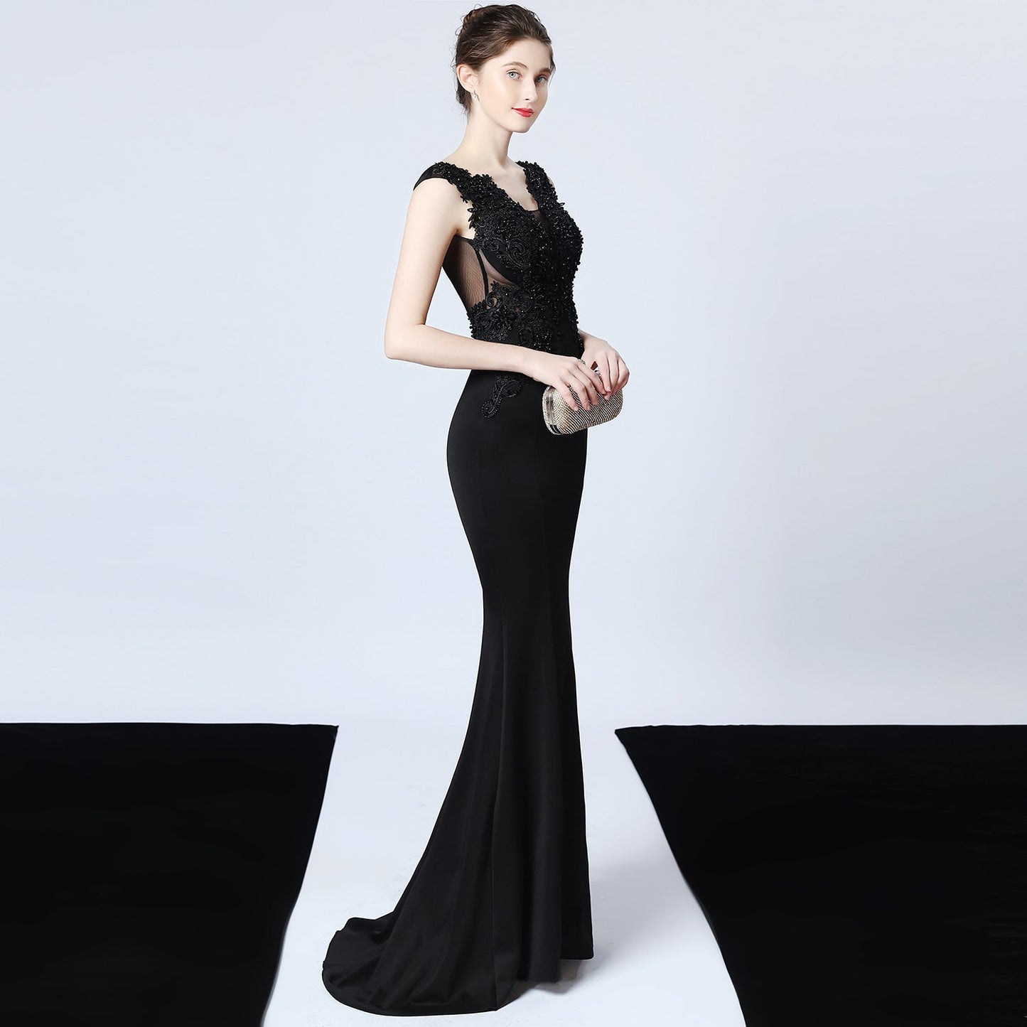 Hand Appliquéd Beaded Formal Dress