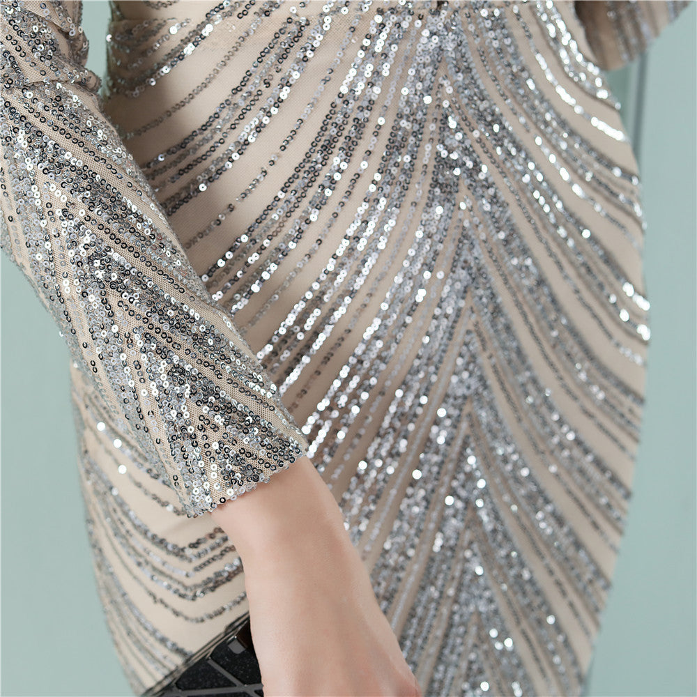 Sequined Fishtail Formal Dress