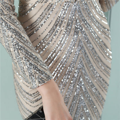 Sequined Fishtail Formal Dress