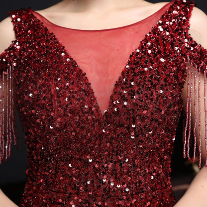 Illusion Beaded Formal Dress