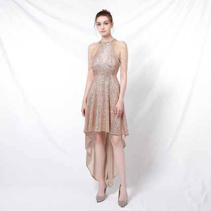 Beaded Hip Wrap Formal Dresses