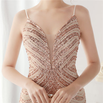 Wave Gradient Beaded Formal Dress