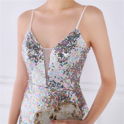 Beaded Position Flower Formal Dress