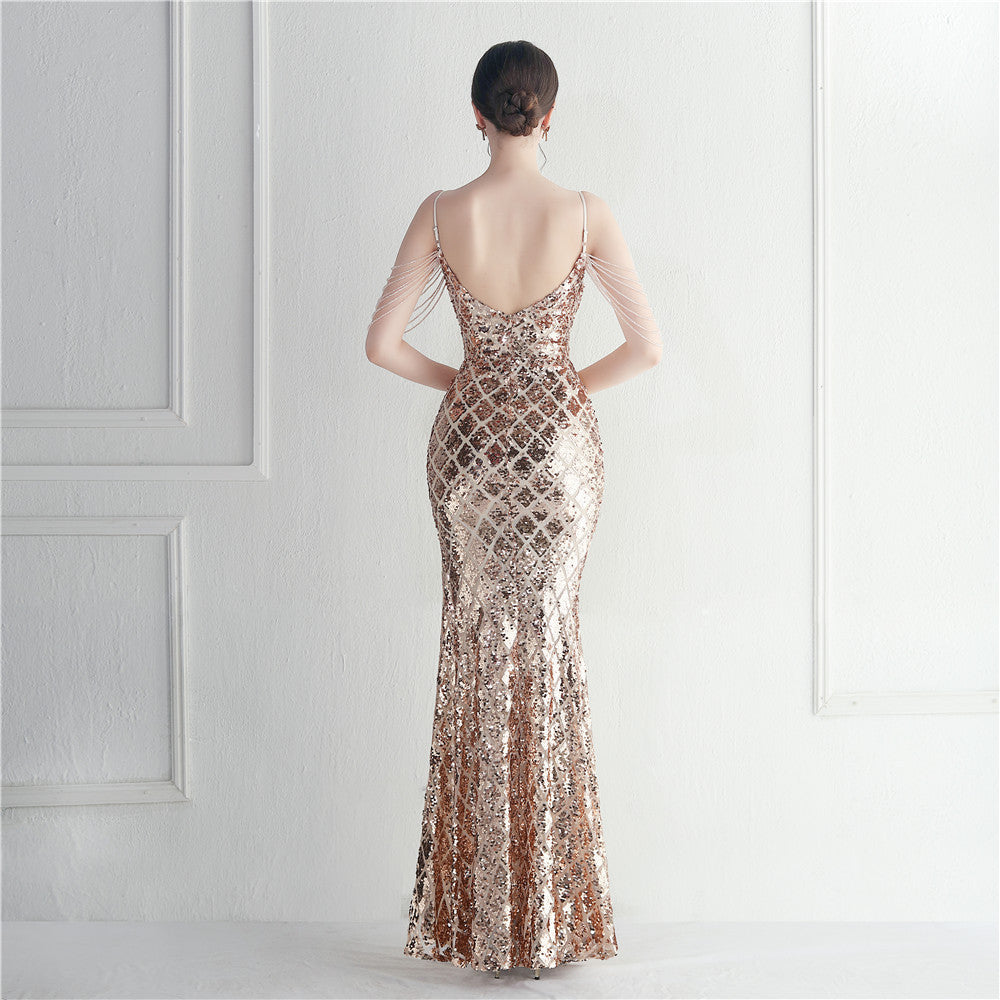 Beaded Illusion Beaded Formal Dress