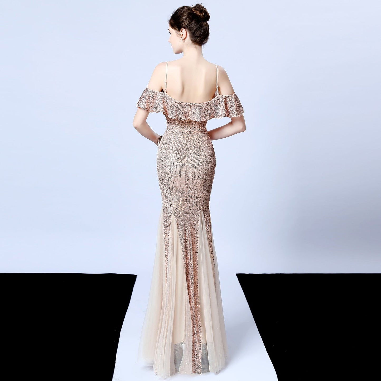Silk Thread Fringe Beaded Formal Dresses