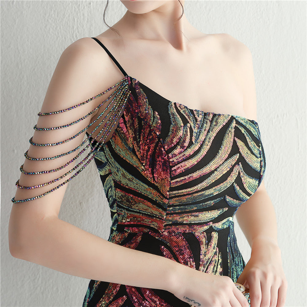 Beaded Sexy Halter Formal Dress