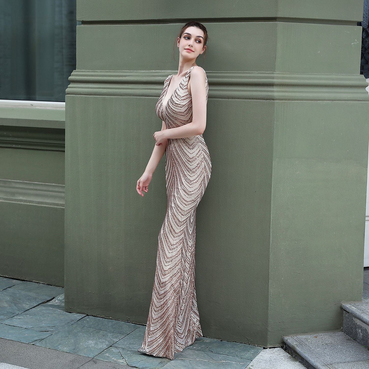 Sequin Fishtail Formal Dress
