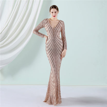 Sequined Fishtail Formal Dress