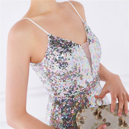 Beaded Position Flower Formal Dress