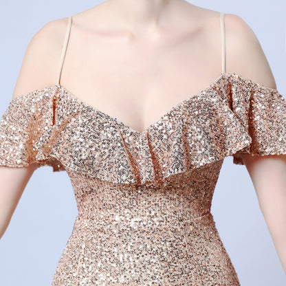 Silk Thread Fringe Beaded Formal Dresses