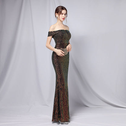 Off The Shoulder Fishtail Formal Dress