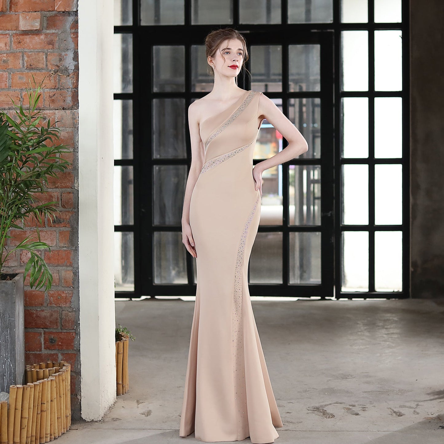 Long One Shoulder Formal Dress