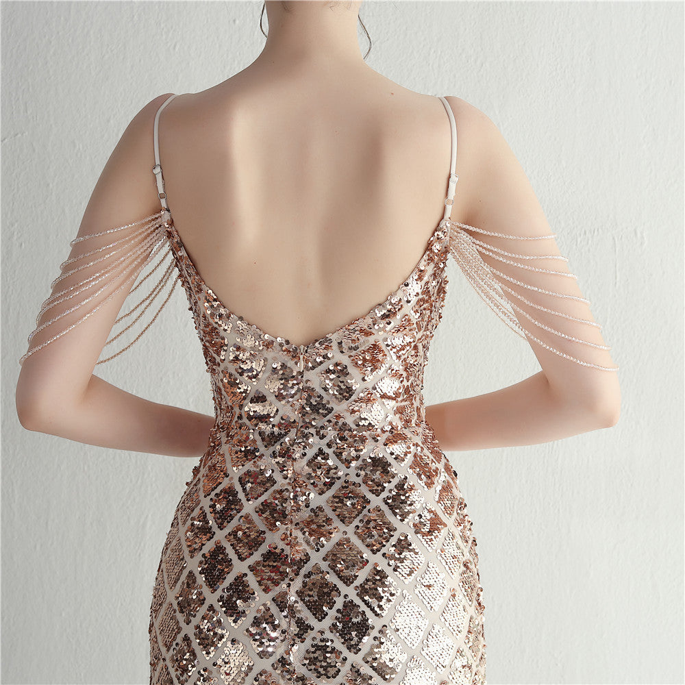 Beaded Illusion Beaded Formal Dress