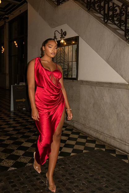 alice Red Anastacia Drape Maxi Dress