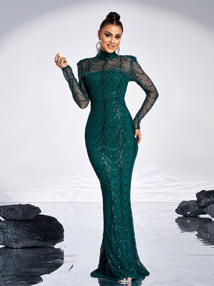 See-through Ripple Cocktail Dress