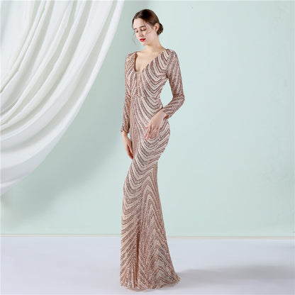 Sequined Fishtail Formal Dress