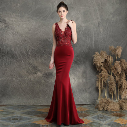 Handmade Applique Beaded Formal Dress