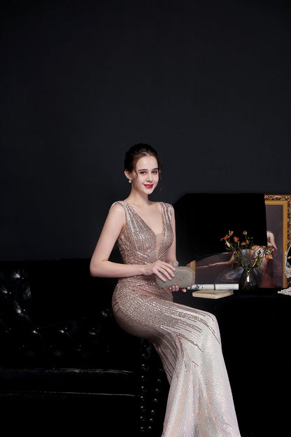 Sleeveless Sequin Formal Dress