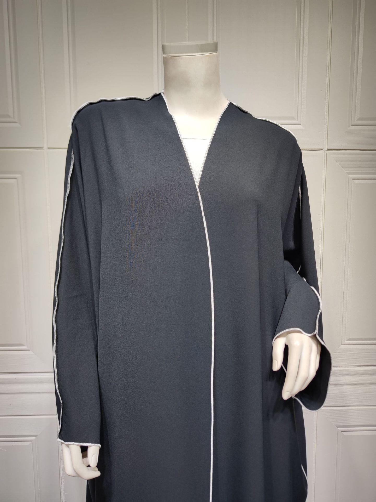 White Panelled Abaya Robe