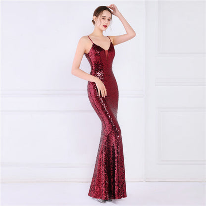 Beaded Position Flower Formal Dress