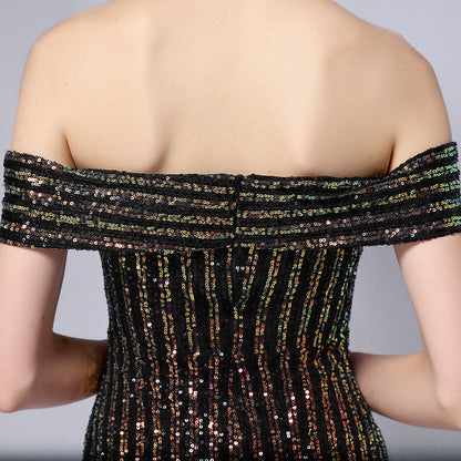 Off The Shoulder Fishtail Formal Dress
