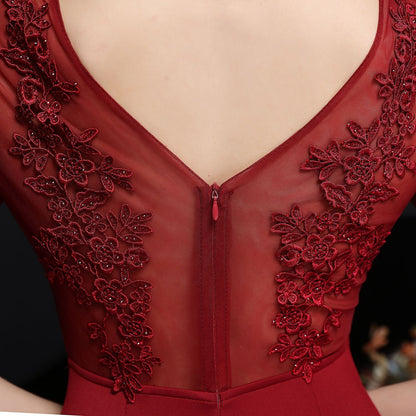 Lace Rhinestone Formal Dress