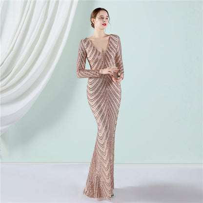 Sequined Fishtail Formal Dress