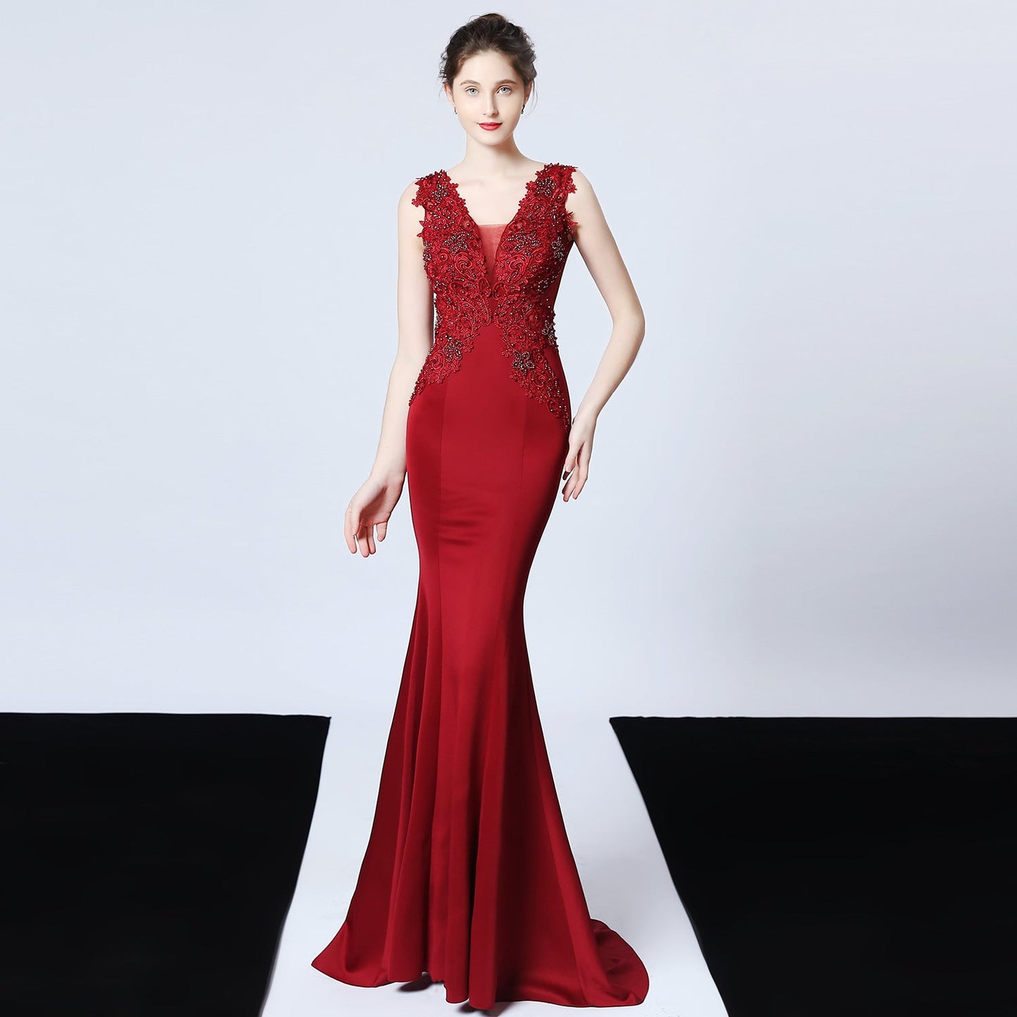 Hand Appliquéd Beaded Formal Dress