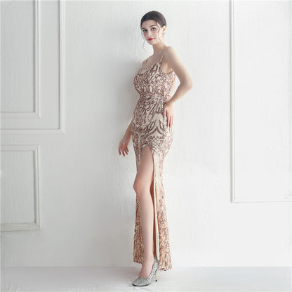 Positioned Floral Beaded Formal Dress