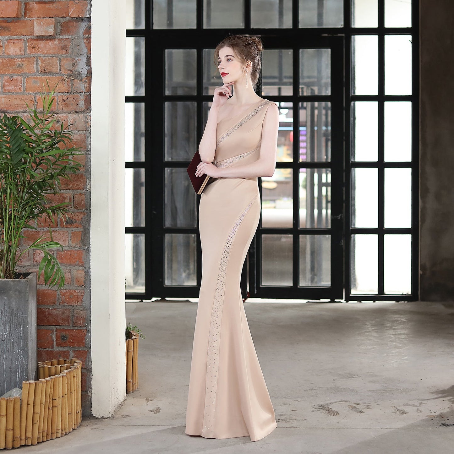 Long One Shoulder Formal Dress