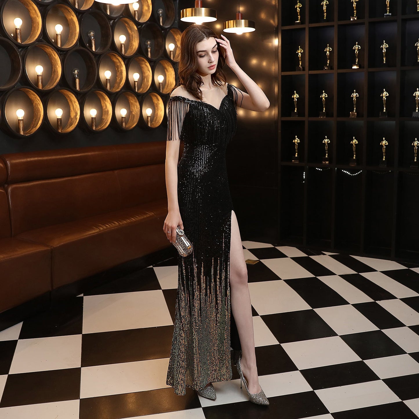 Sequin Fishtail Formal Dress