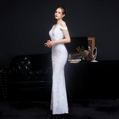 Illusion Beaded Formal Dress