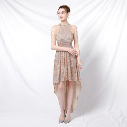 Beaded Hip Wrap Formal Dresses