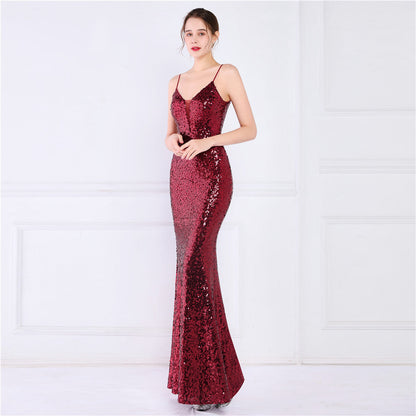 Beaded Position Flower Formal Dress