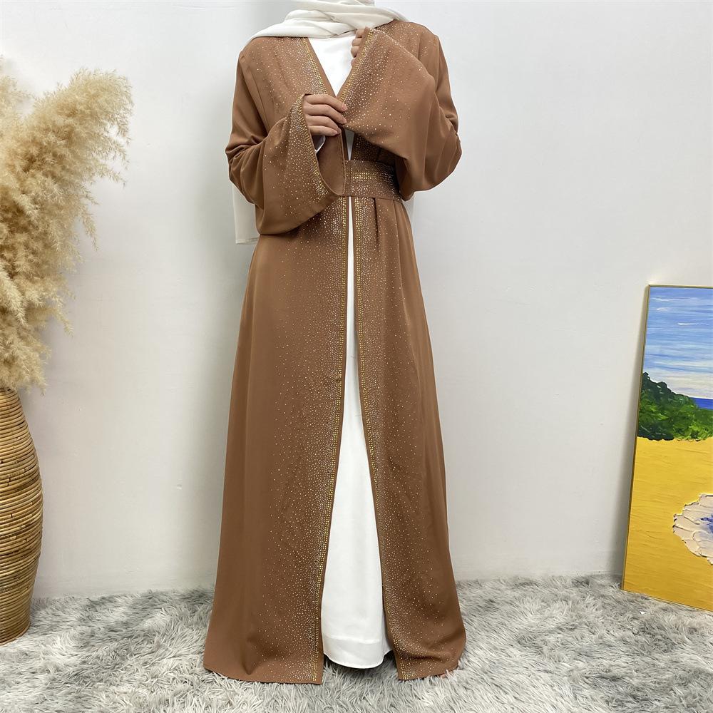 Hot Diamond Lace Up Cardigan with Pocket Dress